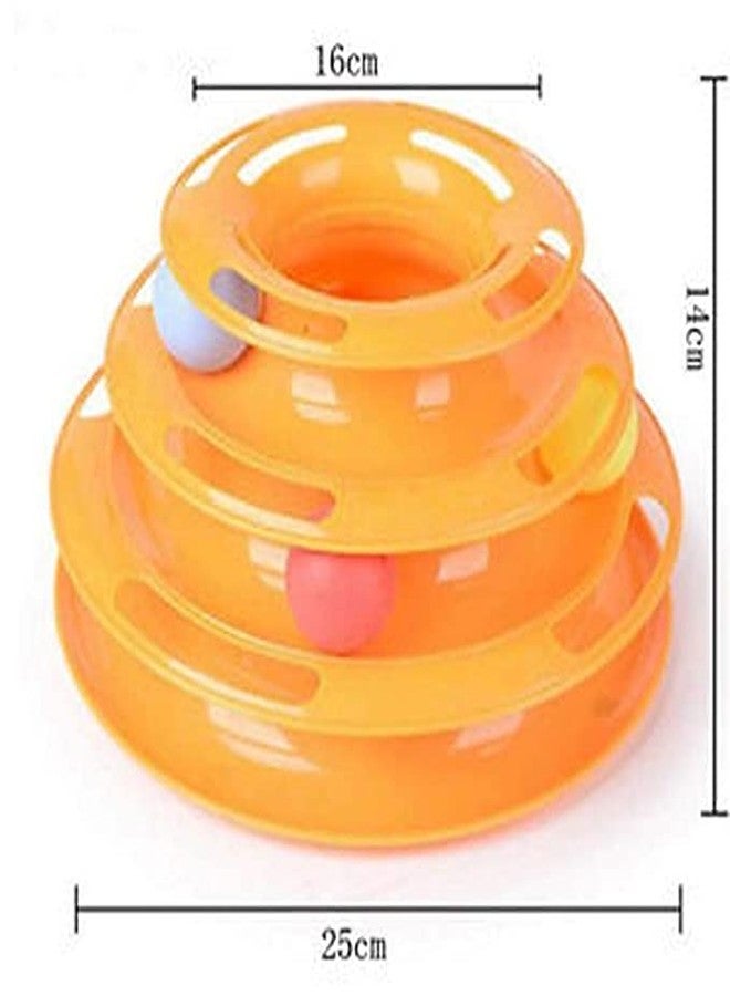 Pups&Pets لعبة برج المسارات البلاستيكية للقطط من Pups&Pets مع كرات، لعبة لوحية تفاعلية مسلية للحيوانات الأليفة - قد يختلف اللون. - Image 3